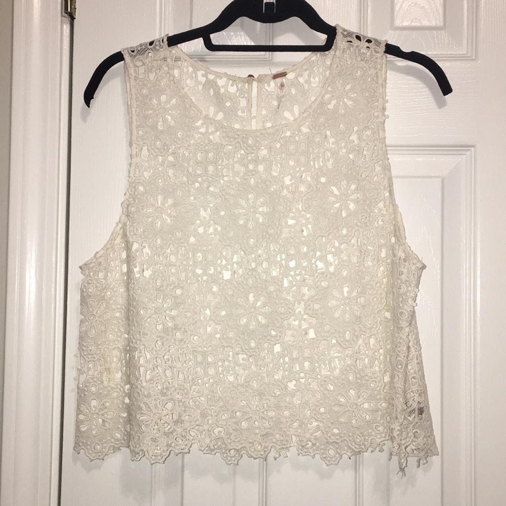 Ivory eyelet tank top